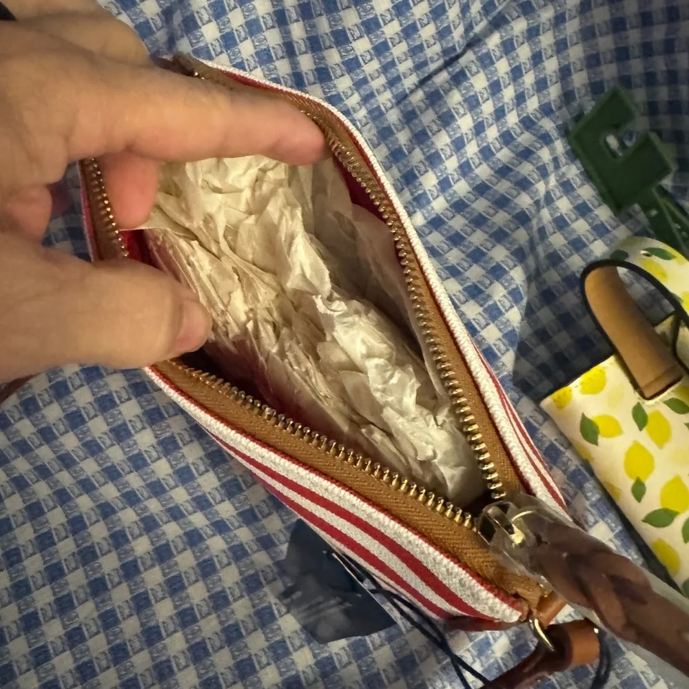 Dooney & Bourke Red and White Striped Purse NWT